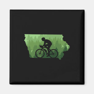 Kaart van Iowa Mountain Bike Rijder Mtb Fietsen Be Magneet