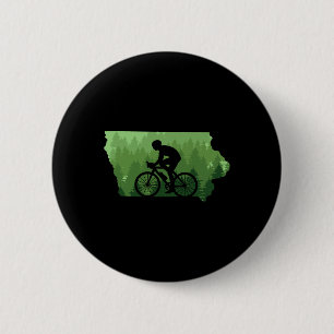 Kaart van Iowa Mountain Bike Rijder Mtb Fietsen Be Ronde Button 5,7 Cm