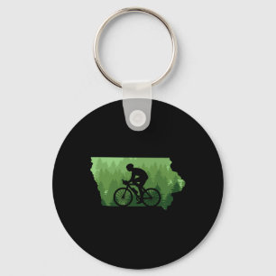 Kaart van Iowa Mountain Bike Rijder Mtb Fietsen Be Sleutelhanger