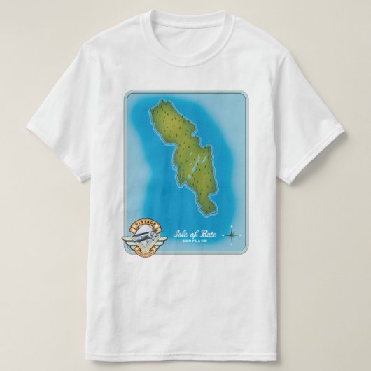 Kaart van Isle of Bute T-shirt (Design voorkant)