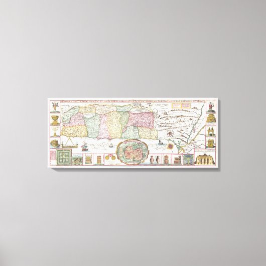 kaart van Israël (1632) Canvas Afdruk (Voorkant)