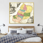Kaart van Israël (1720) Canvas Afdruk (Insitu (Slaapkamer))