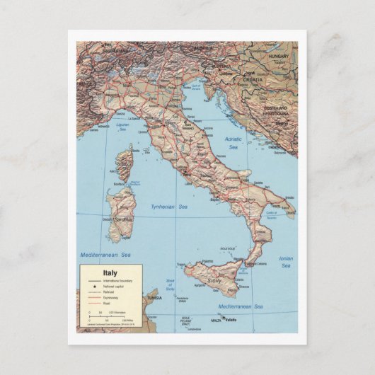 Kaart van Italië (Voorkant)