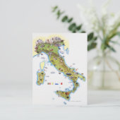 Kaart van Italië (Staand voorkant)