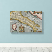  kaart van Italië (1584) Canvas Afdruk (Insitu (Houten vloer))