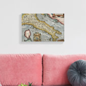  kaart van Italië (1584) Canvas Afdruk (Insitu (Woonkamer))
