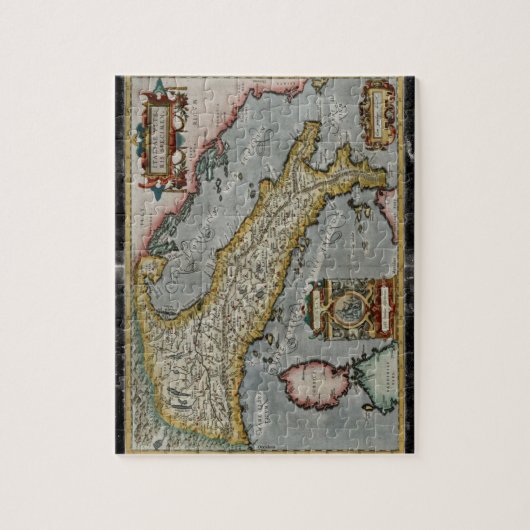  kaart van Italië (1584) Legpuzzel (Verticaal)
