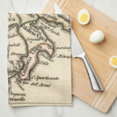  kaart van Italië (1758) Theedoek (Quarter Fold)