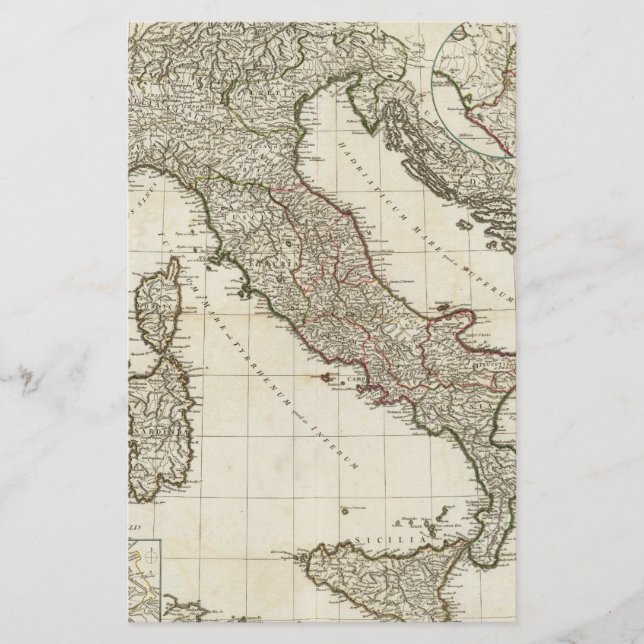  kaart van Italië (1764) (Voorkant)