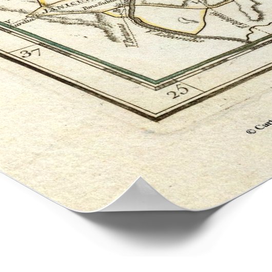  kaart van Italië (1764) Poster (Hoek)