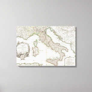 kaart van Italië (1770) Canvas Afdruk