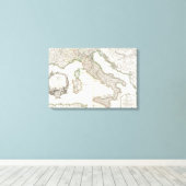  kaart van Italië (1770) Canvas Afdruk (Insitu (Houten vloer))
