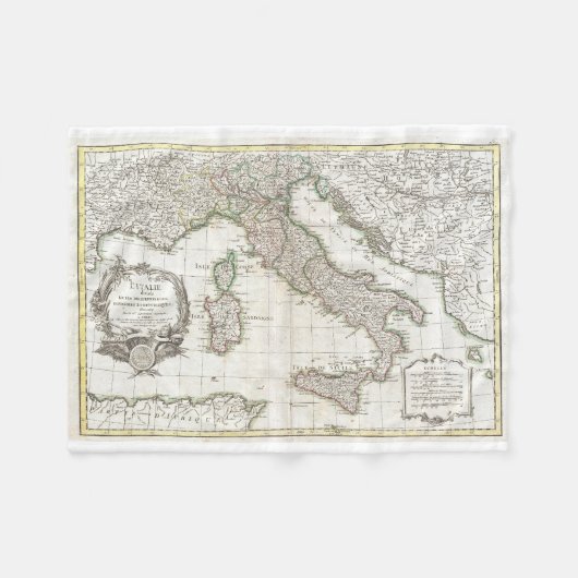  kaart van Italië (1770) Fleece Deken (Voorkant (Horizontaal))