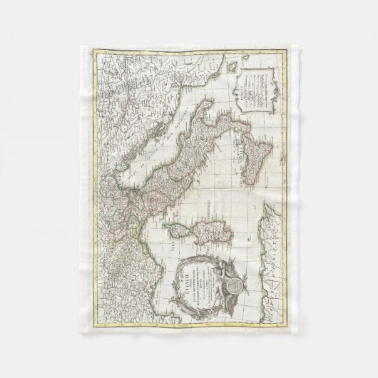  kaart van Italië (1770) Fleece Deken (Voorkant)