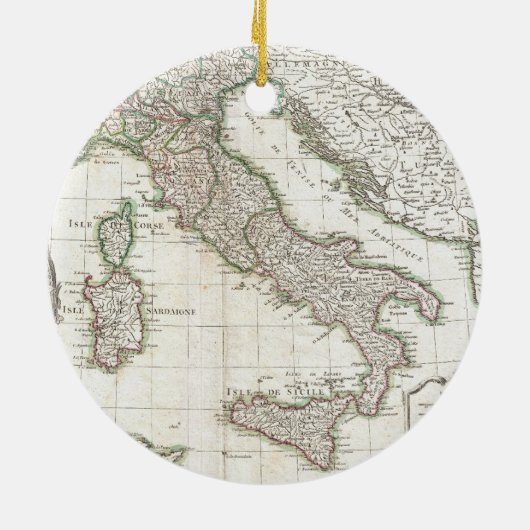  kaart van Italië (1770) Keramisch Ornament (Achterkant)