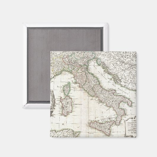  kaart van Italië (1770) Magneet (Voorkant / Achterkant)