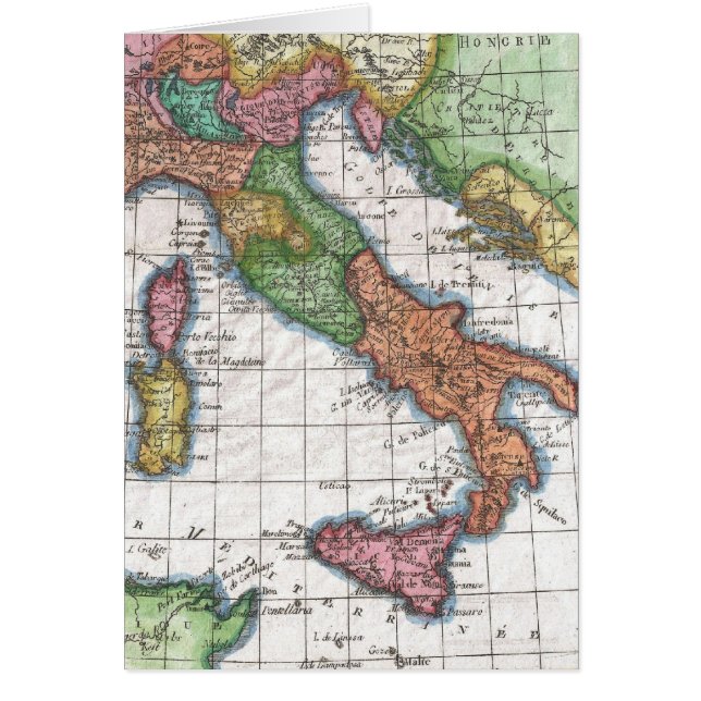  kaart van Italië (1780) (Voorkant)