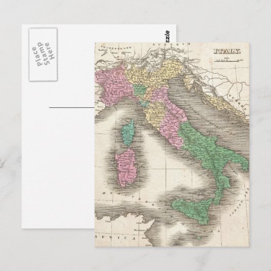  kaart van Italië (1827) (Voorkant / Achterkant)