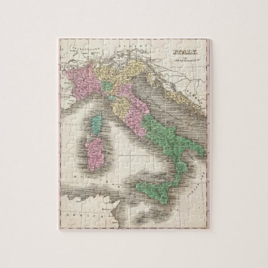  kaart van Italië (1827) Legpuzzel (Verticaal)