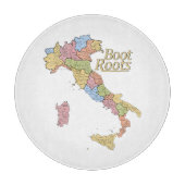 Kaart van Italië "Bootwortels" Snijplank (Voorkant)