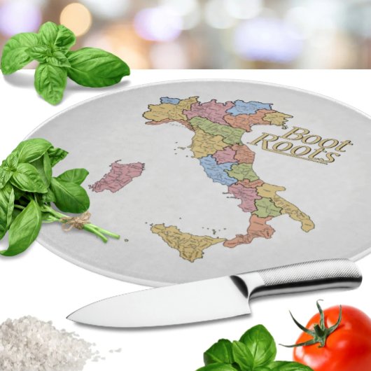 Kaart van Italië "Bootwortels" Snijplank