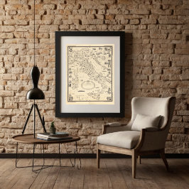 Kaart van Italië door Chase 1935 Poster