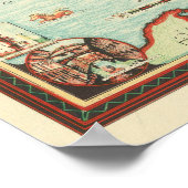 Kaart van Italië door Ernest Dudley Chase 1935 Poster (Hoek)