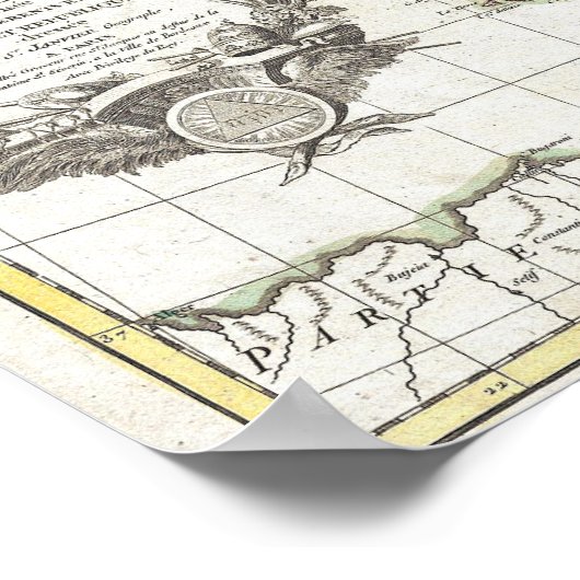 Kaart van Italië door Jean Janvier 1770 Poster (Hoek)