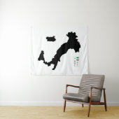 Kaart van Italië en big data Wandkleed (In Situ (horizontaal))