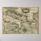  kaart van Italië en Griekenland (1587) Poster (Voorkant)