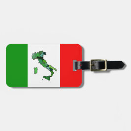 Kaart van Italië en Italiaanse vlag. Bagagelabel