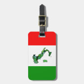 Kaart van Italië en Italiaanse vlag. Bagagelabel (Voorkant verticaal)