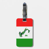 Kaart van Italië en Italiaanse vlag. Bagagelabel (Achterkant verticaal)