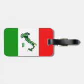 Kaart van Italië en Italiaanse vlag. Bagagelabel (Achterkant horizontaal)