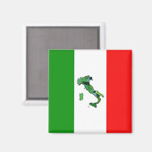 Kaart van Italië en Italiaanse vlag Magneet (Voorkant / Achterkant)