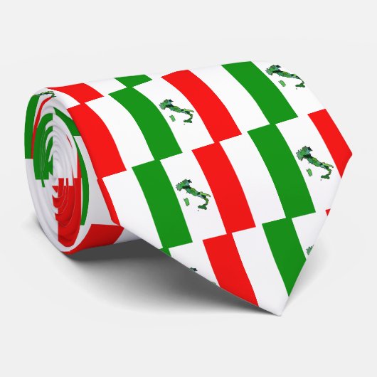 Kaart van Italië en Italiaanse vlag Stropdas (Opgerold)