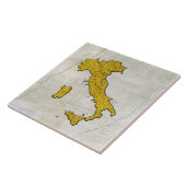 Kaart van Italië Gold op Fresco Pattern Tegeltje (Zijkant)
