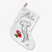 *~* Kaart van Italië Italiaans Roos Kleine Kerstsok (Voorkant (Hangend))