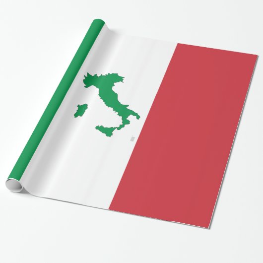 Kaart van Italië - Italiaanse vlag Cadeaupapier (Uitgerold)