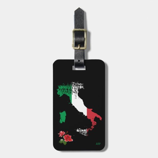*~* Kaart van Italië Italië Italiaanse vlag Bagagelabel (Voorkant verticaal)
