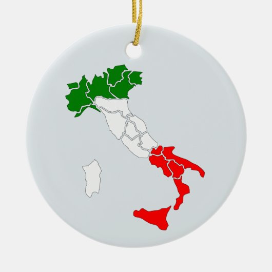 Kaart van Italië Keramisch Ornament (Voorkant)