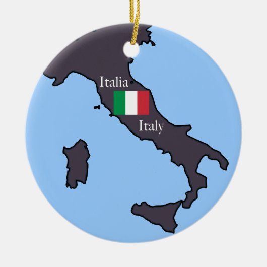Kaart van Italië Keramisch Ornament (Voorkant)