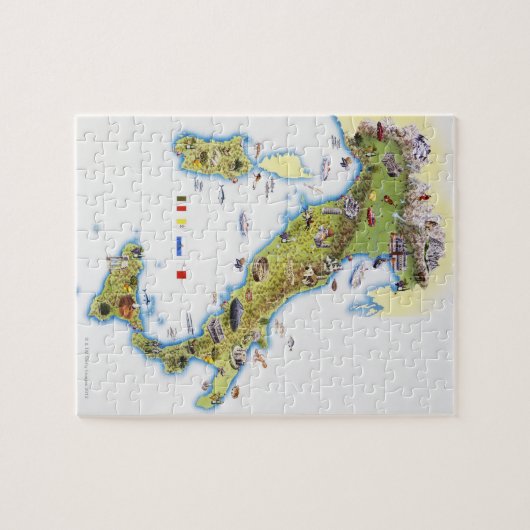 Kaart van Italië Legpuzzel (Horizontaal)