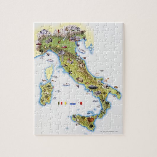 Kaart van Italië Legpuzzel (Verticaal)