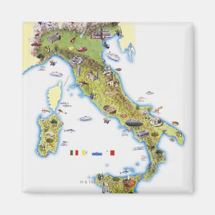 Kaart van Italië Magneet