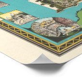 Kaart van Italië met Vaticaanstad 1944 Poster (Hoek)