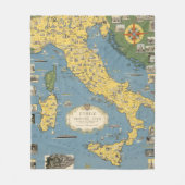 Kaart van Italië met Vaticaanstad Fleece Deken (Voorkant)
