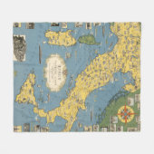 Kaart van Italië met Vaticaanstad Fleece Deken (Voorkant (Horizontaal))