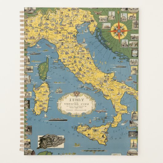 Kaart van Italië met Vaticaanstad Planner (Voorkant)