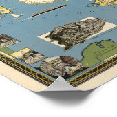 Kaart van Italië met Vaticaanstad Poster (Hoek)